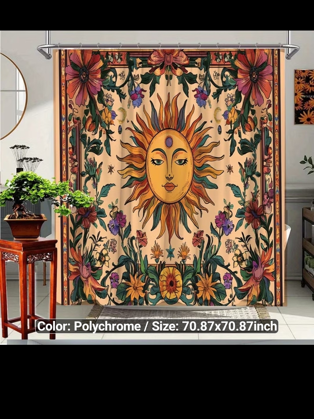 Polychrome Sun Tapestry Wall Hanging - Bohemian Home Decor